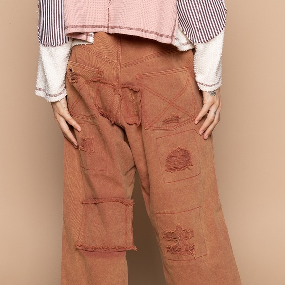 New POL Clothing Apricot Boyfriend Pants High Rise Cotton Denim Loose Fit Jeans - Picture 4 of 8